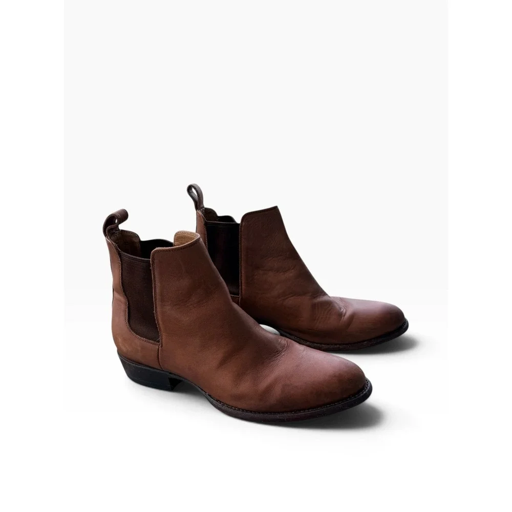Tecovas The Chance Brown Leather Chelsea Boots Mens 10 D Round Toe Western Style